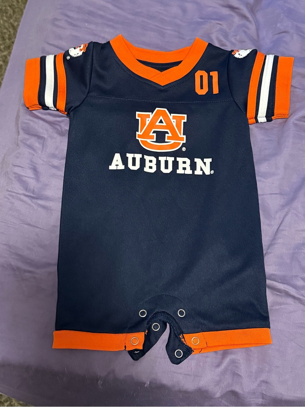 Colosseum Auburn Navy and Orange Infant One-Piece